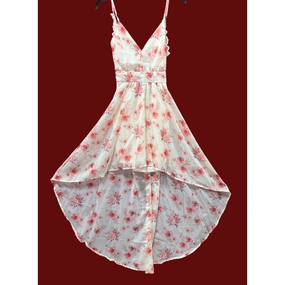 Rue 21 - Women's Summer Sleeveless High Low Hem Ruffle - Floral Dress - Pink -XS - Picture 1 of 16
